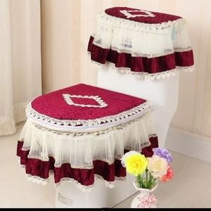Burgundy 3-piece European Style Toilet seat cover